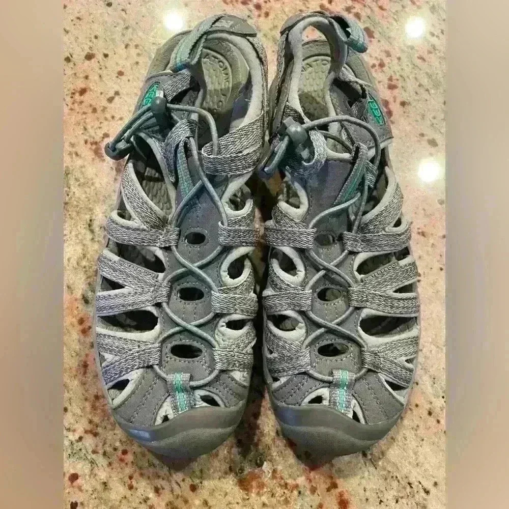 Keen Whisper Waterproof Sandals Shoes Womens Size 8.5 Gray Outdoor Sport Trail - Picture 5 of 14